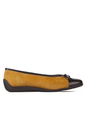 43716 Ara Shoes Kadın Nubuk Babet 3,5-9 SAFRAN,MORO - 09SM
