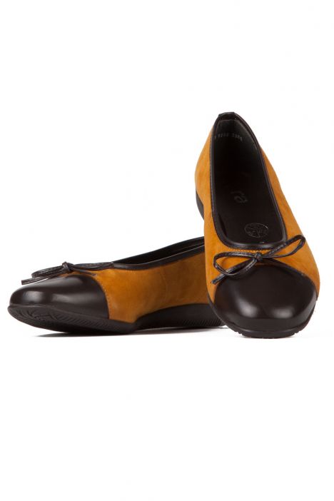 43716 Ara Shoes Kadın Nubuk Babet 3,5-9 SAFRAN,MORO - 09SM