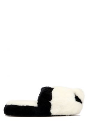 Kifidis Panda Peluş Terlik Beyaz / White
