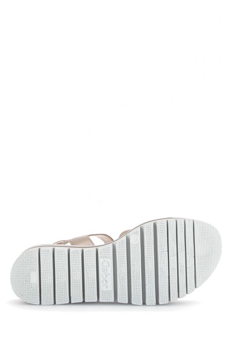 44622 Gabor Kadın Dolgu Topuklu Deri Sandalet 3.5-7.5 62 Metalik/Satin Met. puder