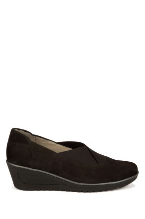 46120 Ara Shoes Kadın Dolgu Topuk Nubuk Ayakkabı 3-8 SCHWARZ,NUBUK - 10NS