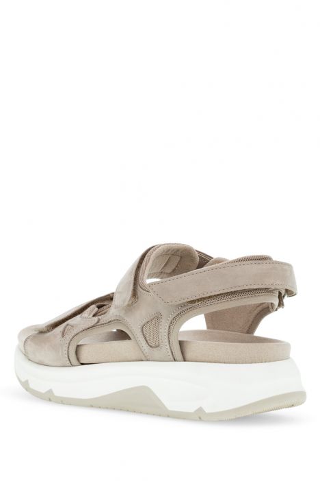 46889 Gabor Rolling Soft Kadın Yürüyüş Sandaleti 3.5-7.5 43 Bej/Soft Nubuk/Mesh leinen