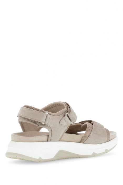46889 Gabor Rolling Soft Kadın Yürüyüş Sandaleti 3.5-7.5 43 Bej/Soft Nubuk/Mesh leinen