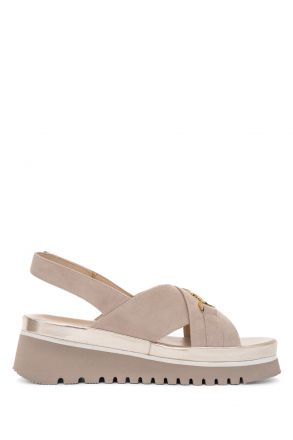 50504 Ara Shoes Tibet-S Kadın Deri Sandalet 36-41 08 SAMTCHEVRO,GLOSSYCALF , SAND