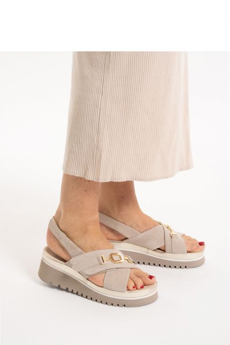 50504 Ara Shoes Tibet-S Kadın Deri Sandalet 36-41 08 SAMTCHEVRO,GLOSSYCALF , SAND