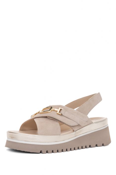 50504 Ara Shoes Tibet-S Kadın Deri Sandalet 36-41 08 SAMTCHEVRO,GLOSSYCALF , SAND
