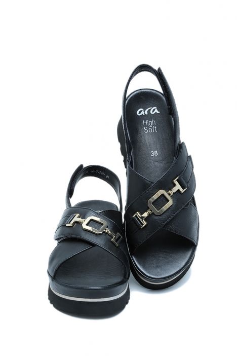 50504 Ara Shoes Tibet-S Kadın Deri Sandalet 36-41 01 CLUBCALF , BLACK