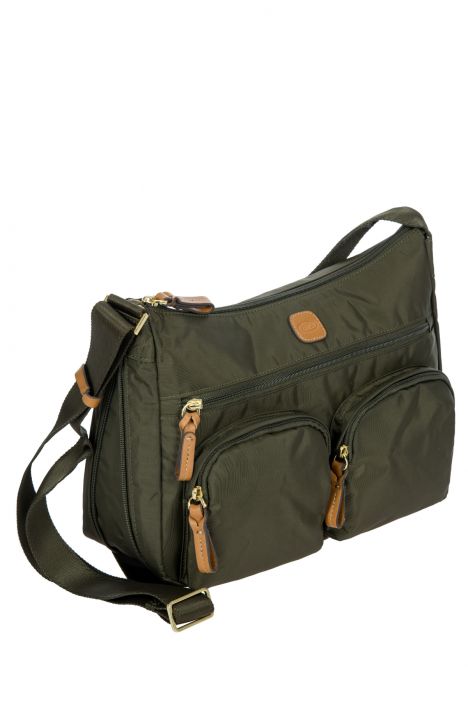 5055 Bric's X-Bag Postacı Çantası 34x24x8/14 cm Olive - 078
