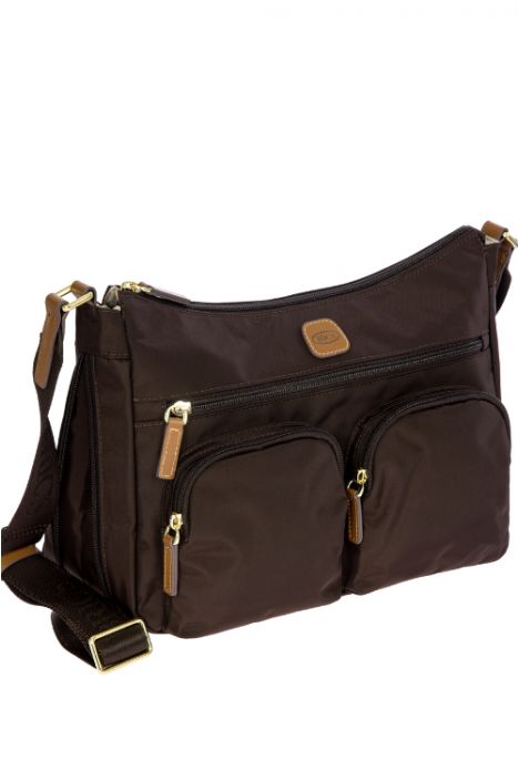5055 Bric's X-Bag Postacı Çantası 34x24x8/14 cm Kahve/Brown - 086