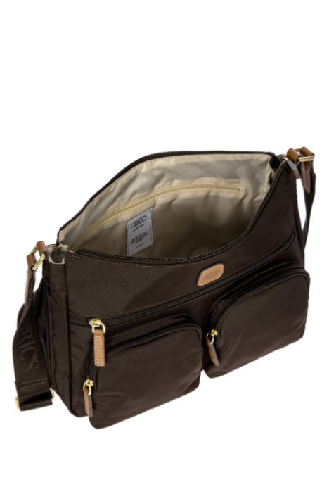 5055 Bric's X-Bag Postacı Çantası 34x24x8/14 cm Kahve/Brown - 086