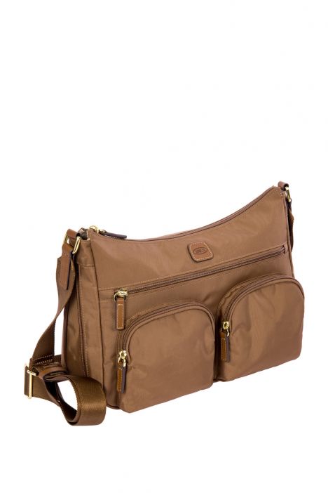 5055 Bric's X-Bag Postacı Çantası 34x24x8/14 cm Kahve/Brownie - 865