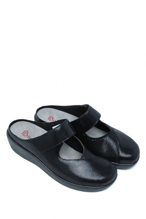 5060 Berkemann Rosie Kadın Anatomik Terlik 3.0-7.5 Schwarz/Metallic - Leder/Stretch - 912