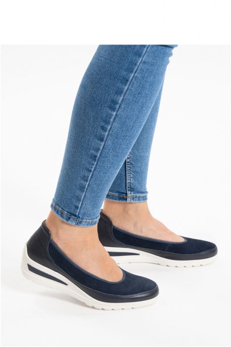 50664 Ara Shoes Zürich Kadın Dolgu Topuklu Ayakkabı 3.5-8.5 02 FIRENZECALF,SAMTCHEVRO , BLAU