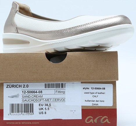 50664 Ara Shoes Zürich Kadın Dolgu Topuklu Ayakkabı 3.5-8.5 08 SAND,CREAM