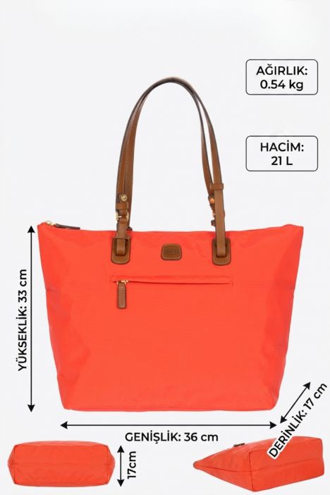 5070 Bric's X-Bag Omuz Çantası 35x34x15 cm Mercan/Poppy-209