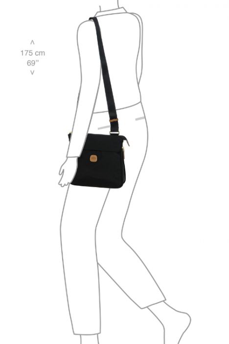 5081 Bric's X-Bag Postacı Çantası 26x25x2,5/6 cm Siyah/Black - 101