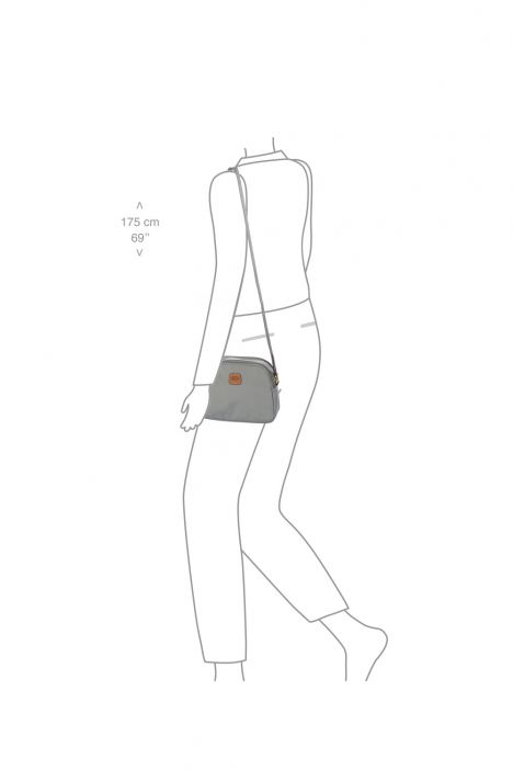 5085 Bric's X-Bag Omuz Çantası 22x16x9 cm Grey/Cloud - 517