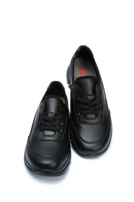 5122 Berkemann Vigga Kadın Bağcıklı Anatomik Ayakkabı 3.5-7.5 Signalschwarz/Schwarz - Lack/Nappa/Stretch - 806