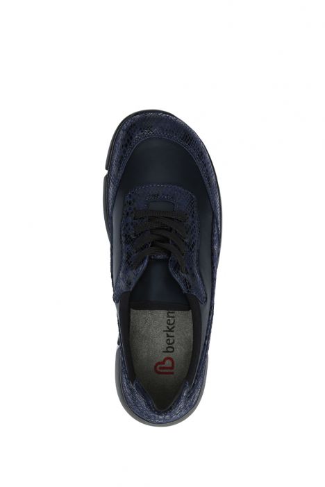 5122 Berkemann Vigga Kadın Bağcıklı Anatomik Ayakkabı 3.5-7.5 Deep Blue/Black - Leather/Stretch