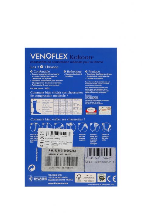 5230-12 Venoflex Kokoon Dizaltı Çorap 20-36 mmHg (Normal) Siyah / Black