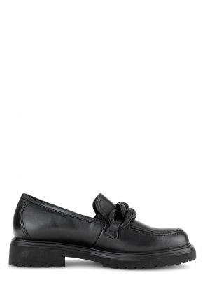 52554 Gabor Kadın Deri Loafer Ayakkabı 3.5-7.5 67 Siyah/Foulardcalf - schwarz (uni+lack)