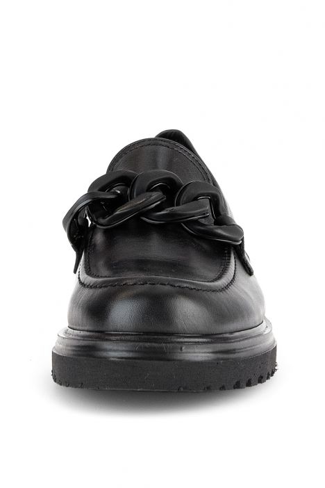 52554 Gabor Kadın Deri Loafer Ayakkabı 3.5-7.5 67 Siyah/Foulardcalf - schwarz (uni+lack)