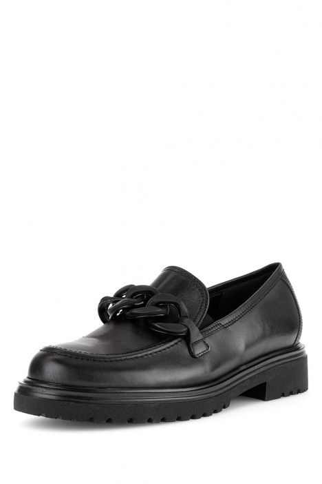 52554 Gabor Kadın Deri Loafer Ayakkabı 3.5-7.5 67 Siyah/Foulardcalf - schwarz (uni+lack)