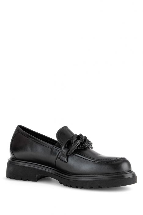 52554 Gabor Kadın Deri Loafer Ayakkabı 3.5-7.5 67 Siyah/Foulardcalf - schwarz (uni+lack)