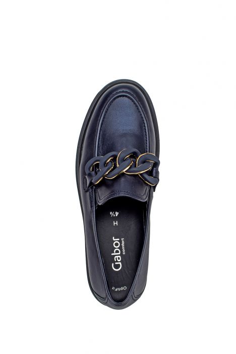 52554 Gabor Kadın Deri Loafer Ayakkabı 3.5-7.5 66 Lacivert/Samoa perl. - ocean (uni+blush)