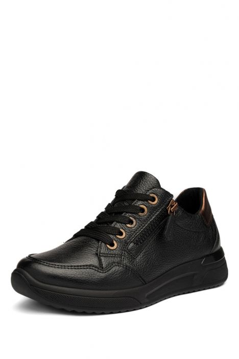 52604 Ara Shoes Vienna Kadın Ayakkabı 3.5-7.5 01 GAUCHOCALF,CRUNCH-MET , SCHWARZ