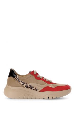53451 Gabor Kadın Leopar Detaylı Sneaker Ayakkabı 4.0-7.5 13 Multi/Samtch./Nubuk/Luchs - fire/nut kombi