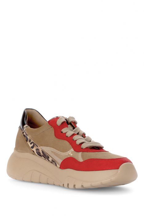 53451 Gabor Kadın Leopar Detaylı Sneaker Ayakkabı 4.0-7.5 13 Multi/Samtch./Nubuk/Luchs - fire/nut kombi