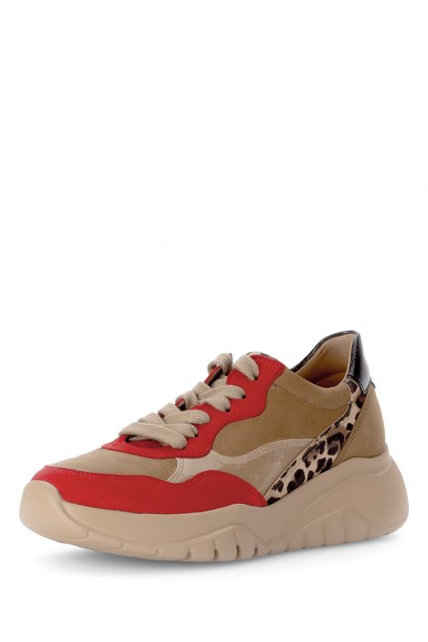 53451 Gabor Kadın Leopar Detaylı Sneaker Ayakkabı 4.0-7.5 13 Multi/Samtch./Nubuk/Luchs - fire/nut kombi