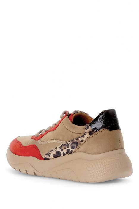 53451 Gabor Kadın Leopar Detaylı Sneaker Ayakkabı 4.0-7.5 13 Multi/Samtch./Nubuk/Luchs - fire/nut kombi