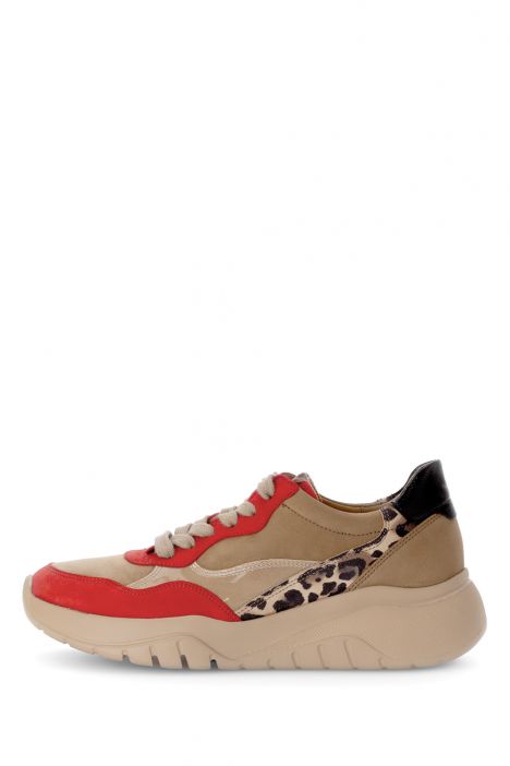 53451 Gabor Kadın Leopar Detaylı Sneaker Ayakkabı 4.0-7.5 13 Multi/Samtch./Nubuk/Luchs - fire/nut kombi