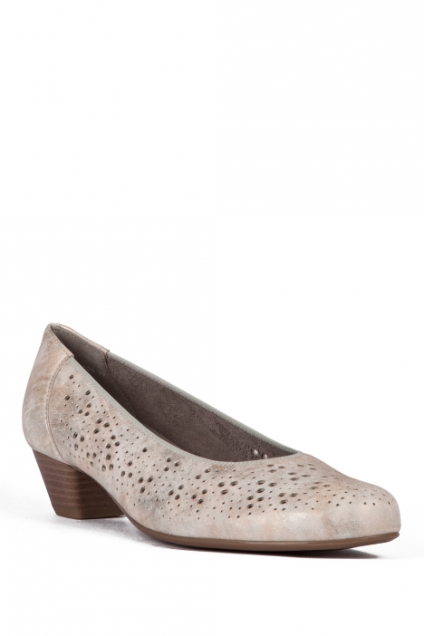 53609 Ara Shoes Kadın Topuklu Deri Ayakkabı 3-8 FRESCO, PUDER - 77FP