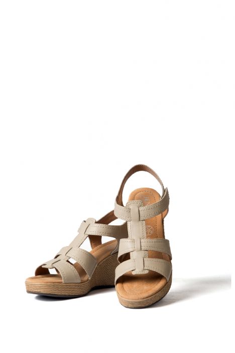 53801 Ara Shoes Kadın Dolgu Topuk Sandalet 36-41 ECRU - 06E