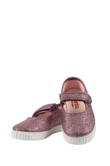56013 Kifidis Cienta Çocuk Simli Keten Ayakkabı 22-32 Pembe / Rosa