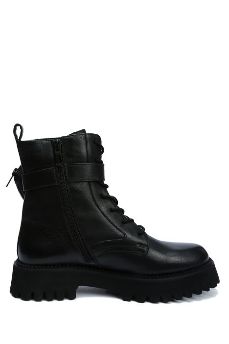 56707 Ara Shoes Kadın Deri Bot 4.0-7.5 PLAIN LEATHER, BASIC BLACK - 01PL