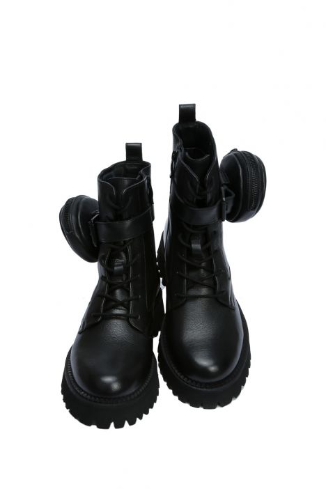 56707 Ara Shoes Kadın Deri Bot 4.0-7.5 PLAIN LEATHER, BASIC BLACK - 01PL