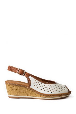 56763 Ara Shoes Kadın Sandalet 3-8 WEISS,CUOIO - 08WC
