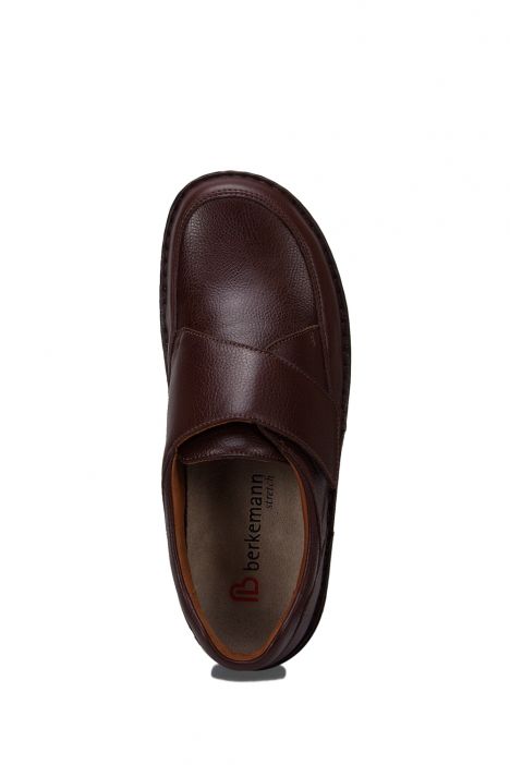 5704 Berkemann Markus Erkek Anatomik Velkrolu Deri Ayakkabı 6.0-12.0 Braun Sportnappa Stretch - 432