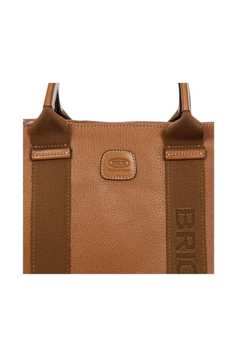 5803 Bric's Life Pelle Omuz Çantası 27x28x15 cm Taba/Tan Leather - 098