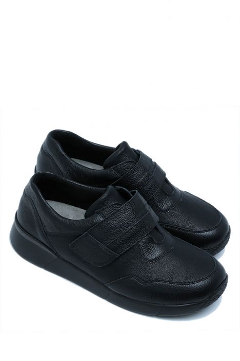 5918 Berkemann Richard Erkek Velkrolu Anatomik Ayakkabı 6.5-11.0 Mattschwarz - Leder/Stretch - 411