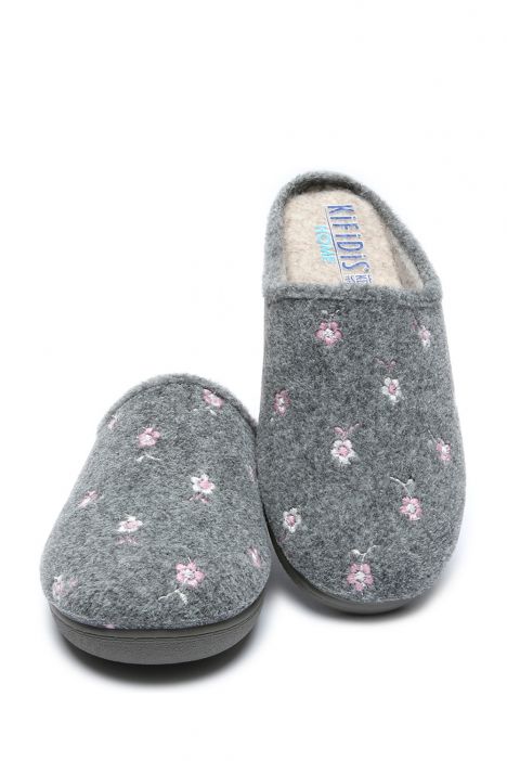 602065 Kifidis Home Kadın Çiçek Desenli Ev Terliği 36-41 Gri/Gris 10