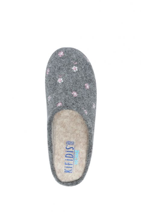 602065 Kifidis Home Kadın Çiçek Desenli Ev Terliği 36-41 Gri/Gris 10