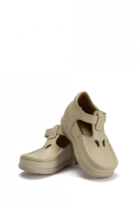604 Kalite Çocuk Ayakkabı (Velkrolu) 25-30 Bej / Beige