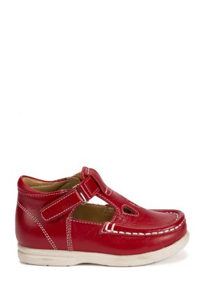 604 Kalite Çocuk Ayakkabı (Velkrolu) 25-30 Kırmızı / Red