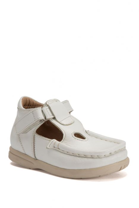 604 Kalite İlk Adım Çocuk Ayakkabısı (Velkrolu) 19-24 Beyaz / White