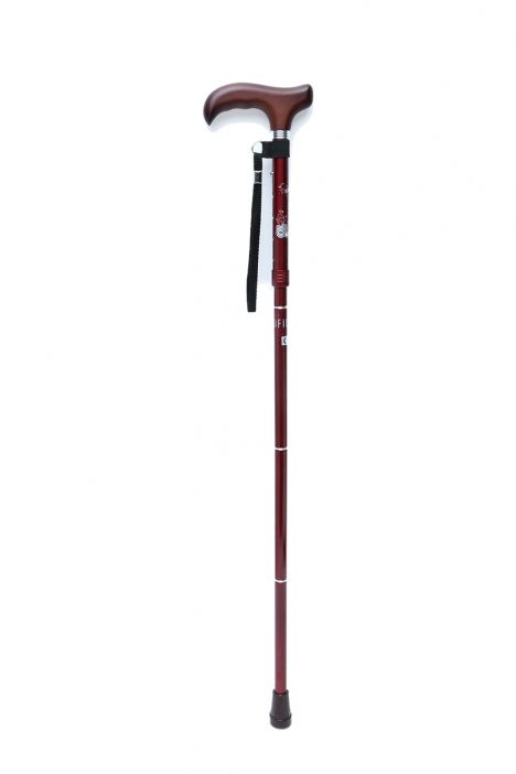606SAW Kifidis Taşlı Katlanır Baston 9030-1 Bordo Desenli